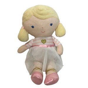 Soft Plush Blonde Doll Pink Striped Top Tulle Skirt Ballerina 14" Kids Preferred